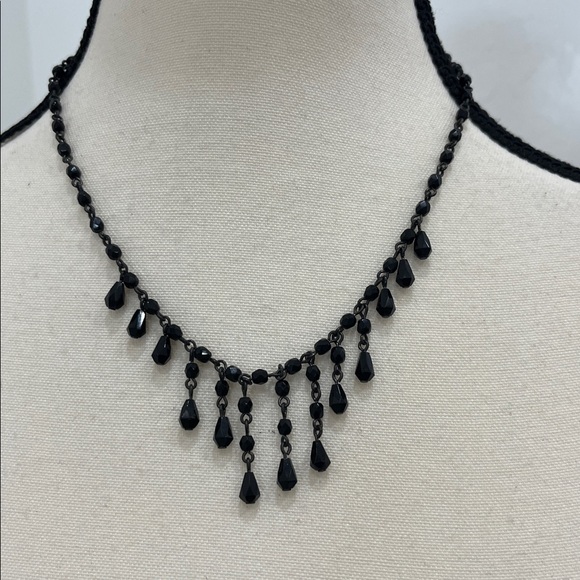 1928 Brand  Black Glass Beaded Necklace 18.5” - Picture 2 of 4